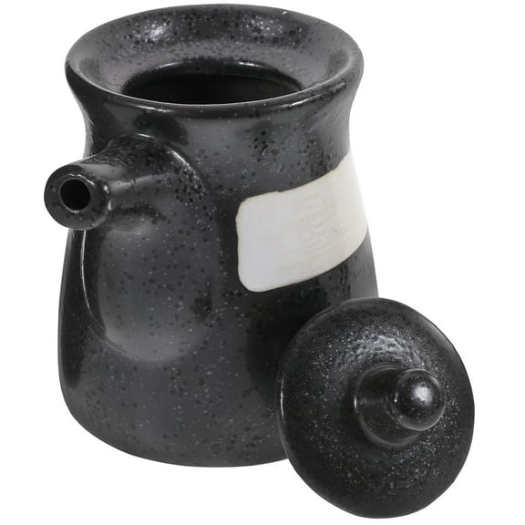 GOOHOCHY Ceramic Oil Bottle Black 1Pc 3.93X3.34X2.63in
