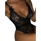 thumbnail image 2 of VISgogo Body transparente sexy para mujer, de una pieza sin mangas con cuello en V profundo de color sólido, rosa / naranja / azul / negro VISgogo moda, 2 of 3