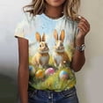 thumbnail image 4 of Xuety Womens Plus Size Easter Tops Bunny Graphic Tee Summer Casual Short Sleeve Tops Happy Easter Tshirt Peeps Tops, 4 of 4