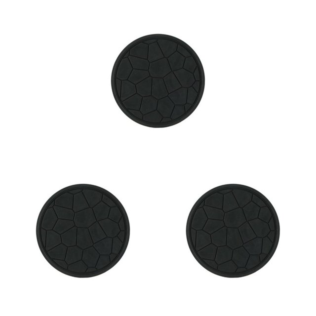 serony 1/2/3 Tapis de Table Rond Chauffe Résistant Anti-Écaillage à l'Huile Set de Table Lavable Hôtel Restaurant Théière Bol Tampon d'Isolation Noir 3PCS