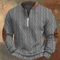 thumbnail image 2 of oqasdz Mens Sweatshirt Autumn Winter Large Size Printing Half Zip Round Neck Fashion Casual Knitted Sweater Pullover,Size S, 2 of 3
