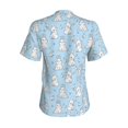 thumbnail image 3 of Uemuo Rabbit And Bird Printed Women's Classic V-Neck T-Shirt - Soft, Breathable, Moisture-Wicking, Perfect for Casual, Office, Travel, and Everyday Wear-X-Large, 3 of 5