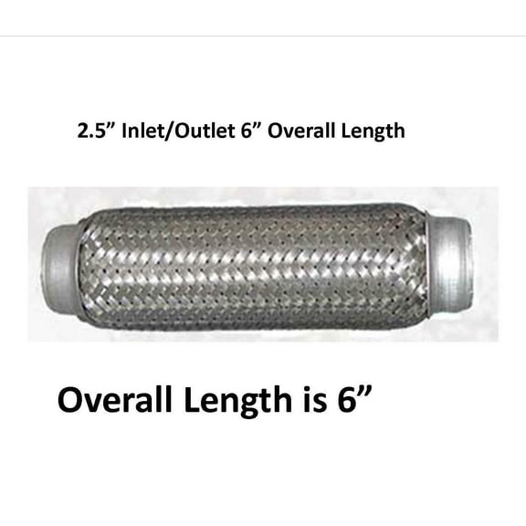 Double Braid Exhaust Flex Tube Coupling Stainless Brand New 2 1/4" X 6"