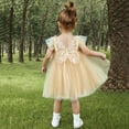 thumbnail image 4 of THDHVS Baby Girl Dress,Dresses for Girls,Toddler Girl Floral Skater Multipack Dresses Summer Flysleeve A-line Dress Beige 1-2 Years, 4 of 6