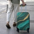 thumbnail image 3 of Teal Gold Marble Wave Dot Pattern Luggage Cover Fashion Suitcase Cover Baggage Covers Fit 25-28 Inch Luggage (Go Travel), 3 of 5