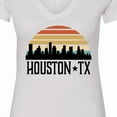 thumbnail image 4 of Inktastic Houston Texas Skyline Retro Women's V-Neck T-Shirt, 4 of 5