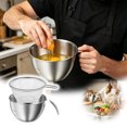 thumbnail image 2 of Stainless Steel Mixing Bowls Strainer with Handle 400ml Kitchen Bowls Food Prep Draining Mixing Design for Home Farmhouse Dining Meal Prep and Cooking, 2 of 9
