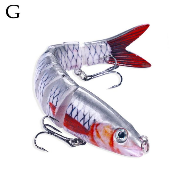 &Leurres de Pêche 8 Segments Poisson Achigan Minnow Swimbait Attirail Crochet Crank Baits