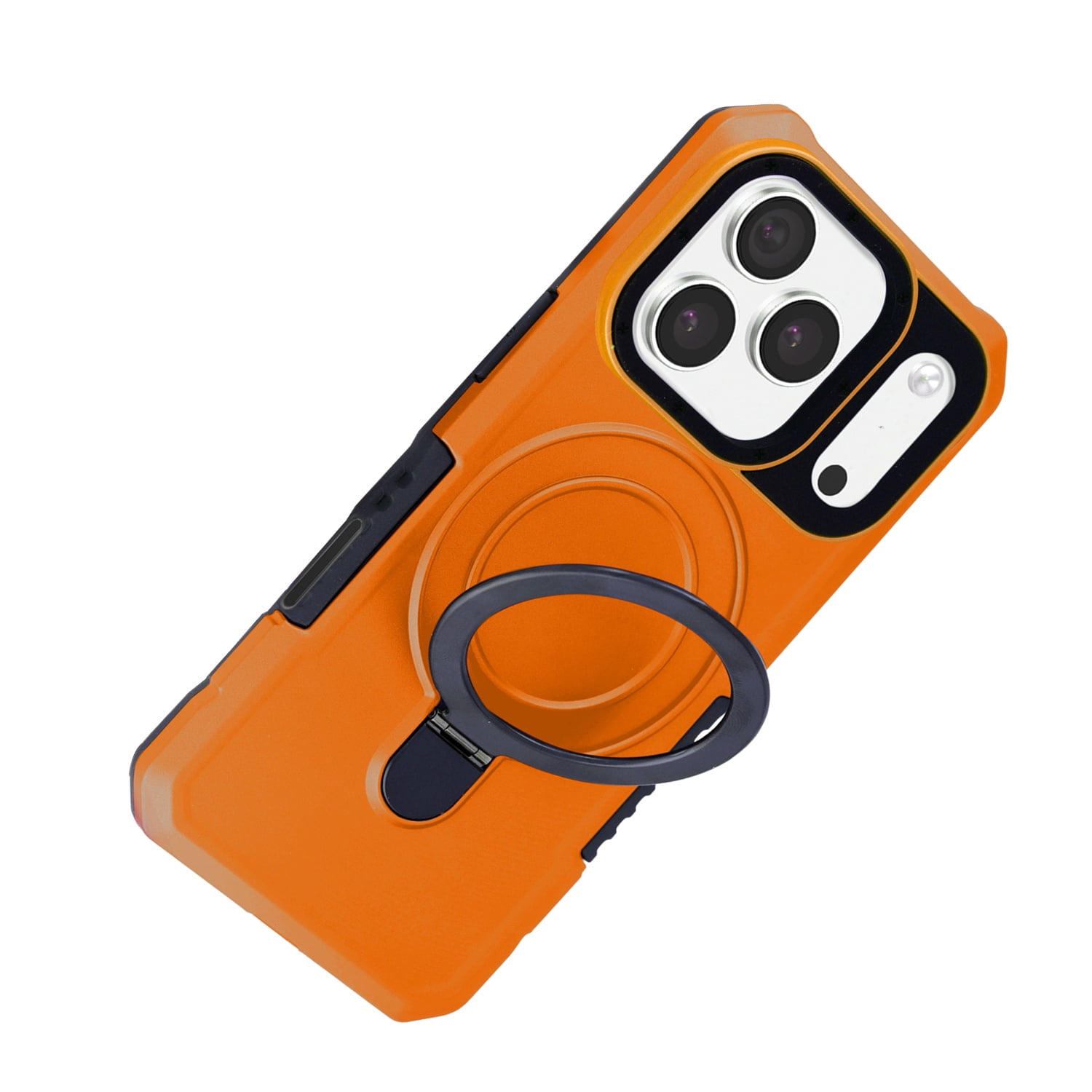 Hard Shell Ring Stand Protective Cover for iPhone 17 Pro Max - Orange