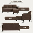 thumbnail image 3 of Homall Canapé d'Angle Convertible, Canapé Moderne en Lin en Forme de L, Canapé 3 Places avec Méridienne Réversible, Idéal pour les Petits Salons, Appartements et Espaces Réduits., 3 of 7