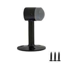 Design House 2-Pack Gooseneck Door Stop Wall Protector with Rubber Tip, Matte Black
