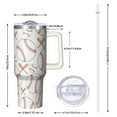 thumbnail image 2 of 1pc baseball 40oz Tumbler with Straw & Handle - Insulated Stainless Steel Cup | Holiday Gift for Man Women (Christmas, Valentine's, Birthday), 2 of 7