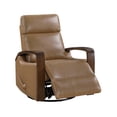 thumbnail image 5 of OakvillePark Vexa Faux Leather Swivel Glider Reclining Chair with Wooded Arms, Camel, 5 of 14