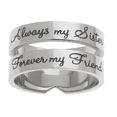 thumbnail image 5 of Women Stainless Steel Always Sisters Forever Friends, Soul Sister Ring, Forever-And-Always Sister a Unique Anxiety & Stress Relief Gift for Women., 5 of 5