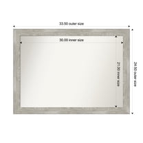 Amanti Art Custom Wall and Bathroom Mirror (24.5 x 33.5 in.), Dove Greywash Narrow Frame