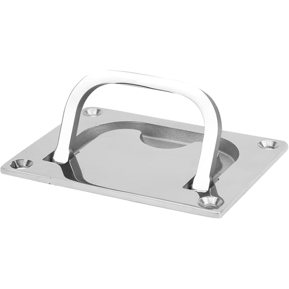 ABCISI 3.8×2.8in 316 Stainless Steel Hatch Pull Flush Lift Boat Ring Hatches Lift Pull Handle Deck Cover Handle Boat Flush Hatch Locker for Marine Yacht Boat Cabinet Door