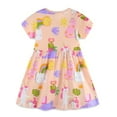 thumbnail image 7 of WIBACKER 2-7T Toddler Girl Boho Holiday Casual Dress Short Sleeve Summer Dresses for Kids - Light Pink Unicorn, 7 of 7