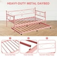 thumbnail image 5 of COZONY Daybed Collection, Expandable Metal Daybed, Pink, 5 of 9
