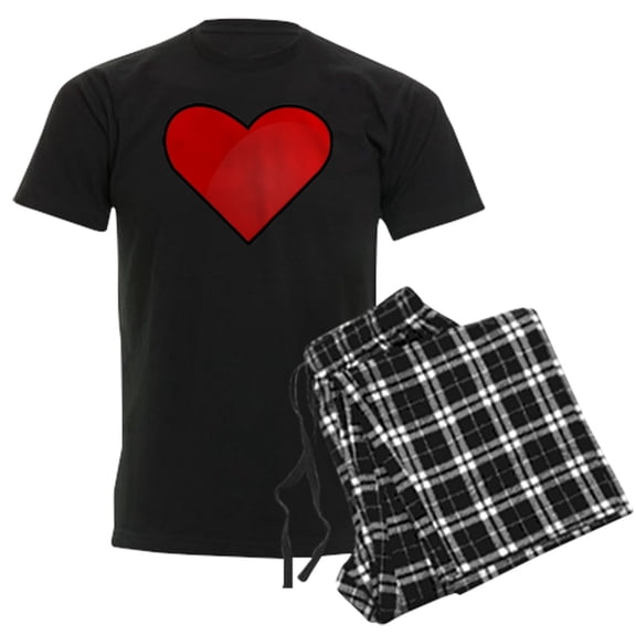 CafePress - Red Heart Drawing Pajamas - Men's Dark Loose Fit Cotton Pajama Set