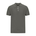 thumbnail image 5 of WREESH Men's Summer Solid Button Loose Knitted Short Sleeve Top for Casual Style Gray, 5 of 8