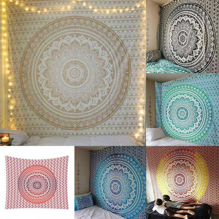 Rimego Tapestry for Bedroom, Mandala Wall Bedroom Aesthetic Las Vegas Wall  Hanging City Painting Tapestrys Home Decor Tapestry Living Room Decoration