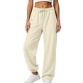 thumbnail image 6 of Noric Women's Jogger Pants High Waist Drawstring Elastic Waist with Pockets Adjustable‑Hem Relaxed‑Fit Casual Trousers, 6 of 6