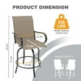 thumbnail image 4 of 3-Piece Outdoor Bar Set, Swivel Textilene Bar Stools with Glass-Top Table, Patio Bistro Set for Balcony, Backyard & Poolside, 4 of 5