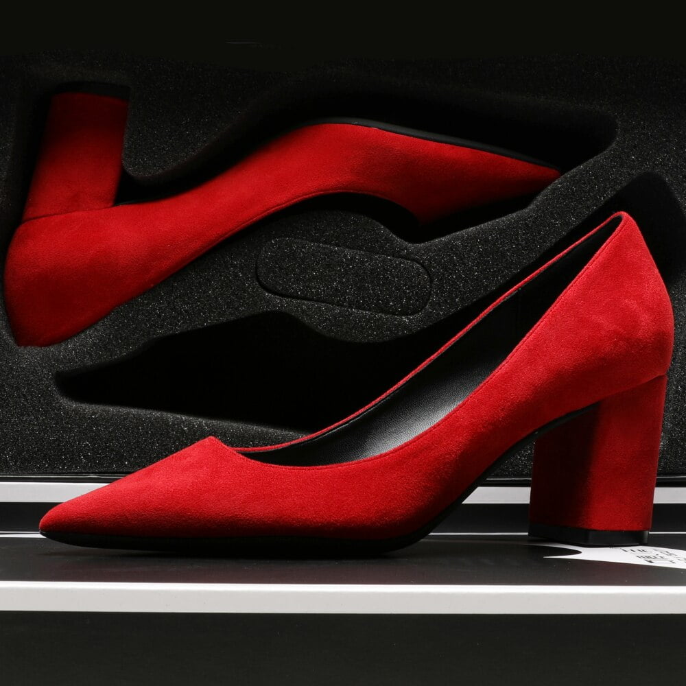 BOSS - High-heeled pumps in suede with pointed toe