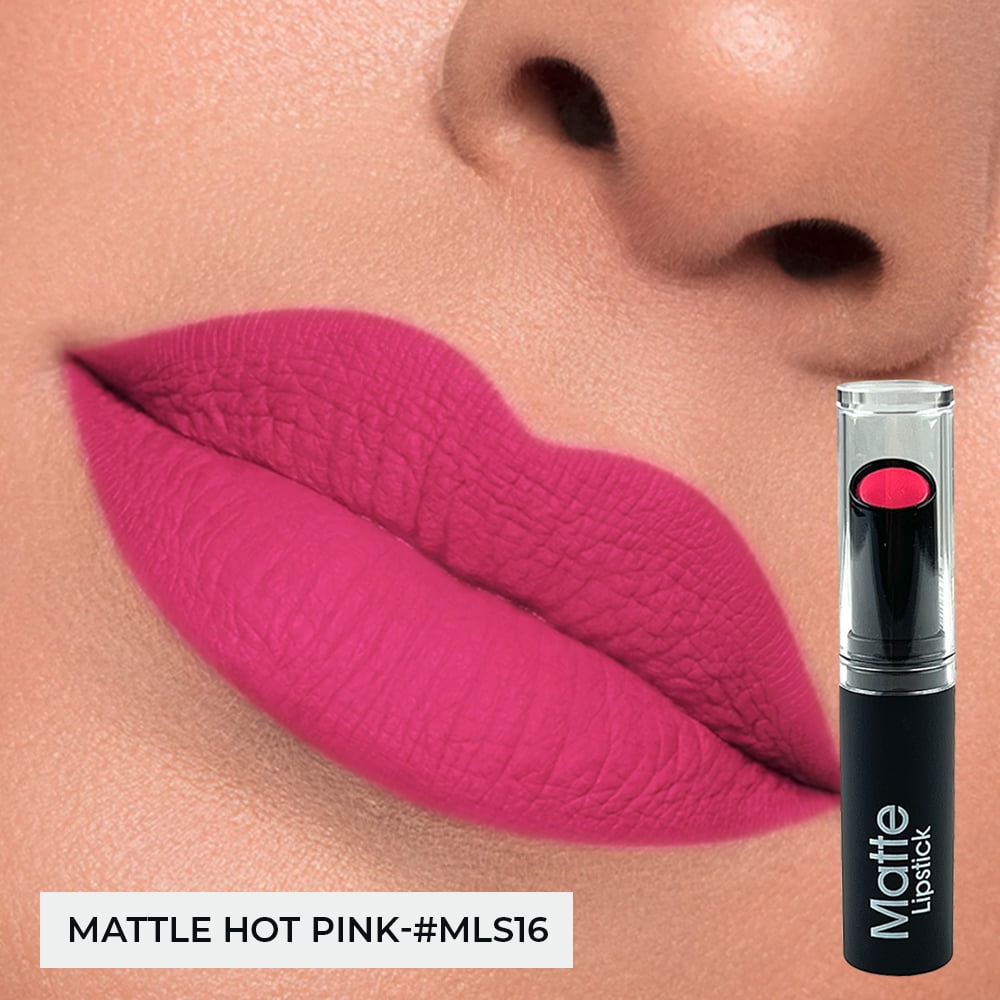 vastleggen verkeer Natura Ebo Matte Finish Lipstick Waterproof Long Lasting Mls16 Hot Pink -  Walmart.com