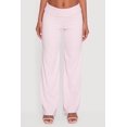 thumbnail image 3 of Women's Brushed Ribbed Knit Fold Over Flare Pants, 3 of 4