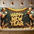 thumbnail image 6 of Gold Glitter Happy New Year Banner Balloon Decor New Year Banner Confetti Design Golden Ribbon Celebration Banner for New Year Party Holiday Celebration Indoor Decoration, 6 of 9