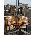 thumbnail image 2 of Outdoor Tablecloth with Umbrella Hole Zipper Leopard Stripes Round Tablecloth 54" Waterproof Outside Table Cloth Farmhouse Brown Black Animals Texture Patio Table Cover Tablecloths for Picnic Party, 2 of 8