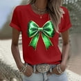 thumbnail image 5 of Ounisa Womens Funny St Patricks Day Bows T Shirts for Girls Cute Short Sleeve Tees for Saint Patricks Day, 5 of 5