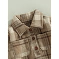 thumbnail image 5 of Baby Boys Long Sleeve Plaid Rompers Casual Button-Down Playsuit One-Piece Outfits with Pockets, 5 of 9
