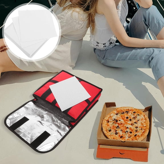 ETHZZLE 100Pcs Disposable Non Stick White Pizza Paper Liners Oil Proof Food Basket Sheets