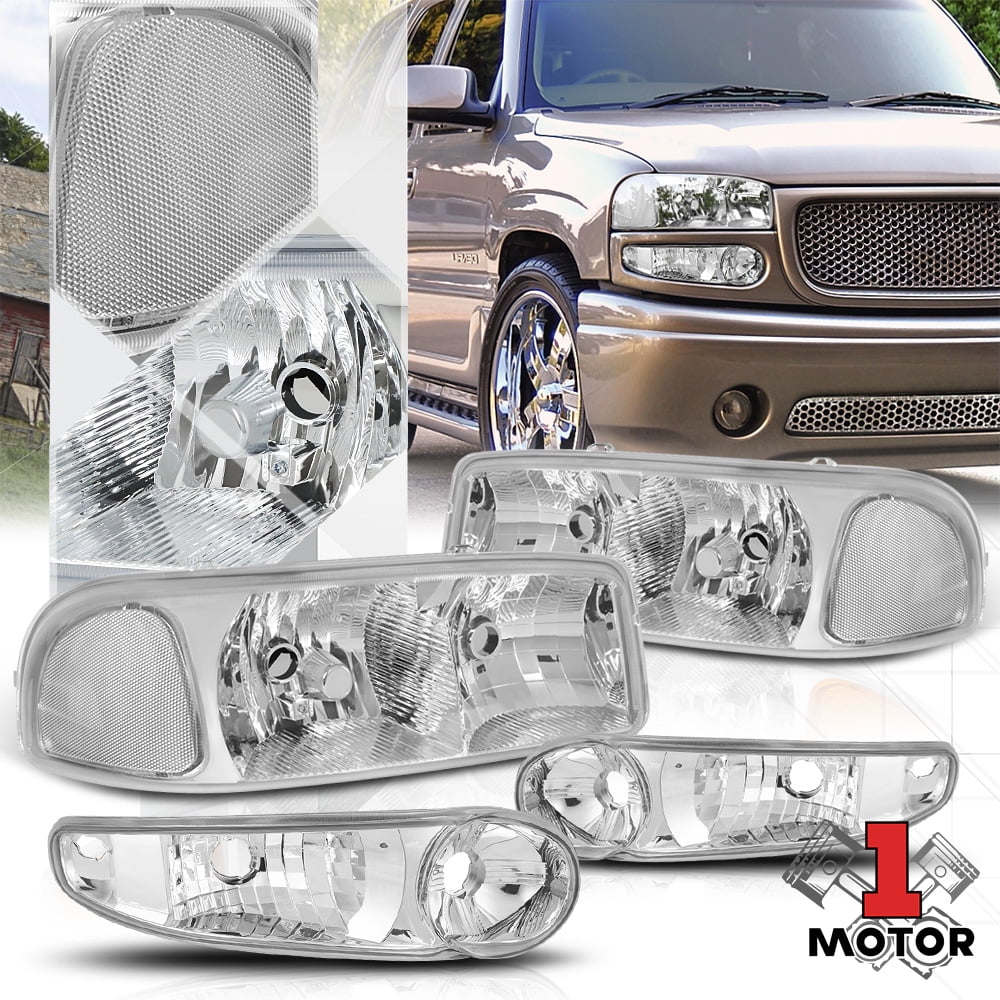 FOR 00 01 02 03 04 05 06 GMC YUKON FRONT CHROME BUMPER /& UP