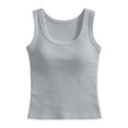 thumbnail image 7 of XIAONU Womens Ribbed Tank Top U Neck Sleeveless Slim Fit Daily Shirt, 7 of 7