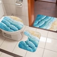 thumbnail image 4 of Aqua Coastal Bath Mat 3 Piece Bathroom Rug Set, Nautical Summer Beach Ocean Beige Non Slip Bath Rug Contour Mat and Toilet Lid Cover, Absorbent Shower Mats Soft Bath Rugs and Mats Sets, 4 of 8