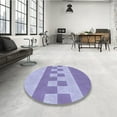thumbnail image 4 of Ahgly Company Machine Washable Indoor Round Transitional Blue Angel Blue Area Rugs, 8' Round, 4 of 7