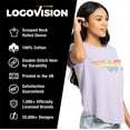 thumbnail image 4 of Wonder Woman Rainbow Wonder Woman Women's Graphic T-Shirt Rolled Sleeve Tee, 4 of 6