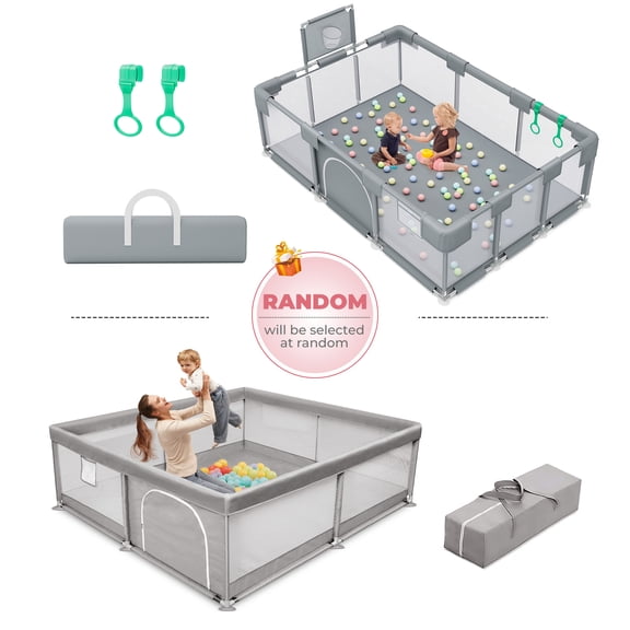 babyeap Baby Playpen,Random Style Extra Large Baby Playard,Playpen for Babies and Toddlers,Children Kids Play Fence for Indoors Outdoors,Gray