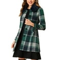 thumbnail image 4 of Allegra K Women's Plaid Winter Faux Fur Collar Outerwear Long Coat, 4 of 6