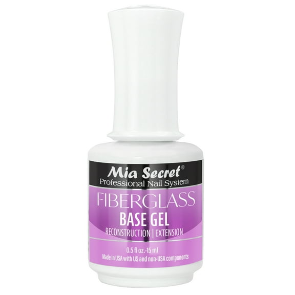 Mia Secret Fiber Glass Base Gel MADE IN USA 0.5 Fl Oz. DIY Home and Nail Salon Soak Off Gel Base