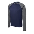 thumbnail image 5 of Sport-Tek Sport Wick Raglan Colorblock Fleece Crewneck-2XL (Navy/ Dark Smoke Grey), 5 of 6