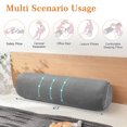 thumbnail image 2 of Lovote Round Bolster Pillow Cervical Roll Cylinder Body Pillow for Neck and Back Pain Relief, 35.4"x9.8",Gray, 2 of 8