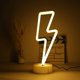thumbnail image 1 of lampe Au Non En Forme De Foudre Led Alimente Par Batterie/usb Art Blanc Chaud Dcoration De Veilleuse Led Dcoration De Table Pour Salon, Bureau,, 1 of 5
