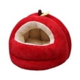 thumbnail image 4 of Cama cueva para gatos, nido cálido para gatitos, suministros para mascotas, semicerrada, suave, de felpa, con cojín desmontable, y compacta cama S, 4 of 8