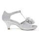 thumbnail image 2 of Sandalia DREAM PAIRS con tacón bajo plateado y tiras en T con flor, 2 of 6