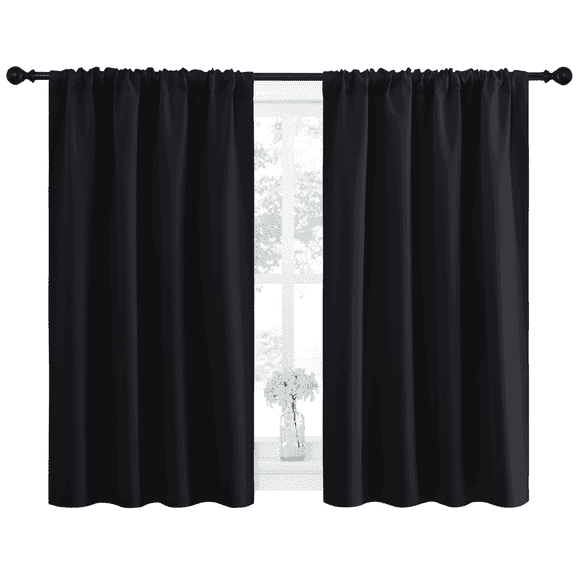NICETOWN Black out Curtains Rod Pocket Thermal Insulated Window Drapes for Dining Room 42x45 inch, 2 Panels