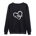 thumbnail image 4 of Besolor Womens Fall Spring Sweatshirt Heart Printed Crewneck Long Sleeve Tops Casual Loose Plus Size Pullover Blouse, 4 of 4